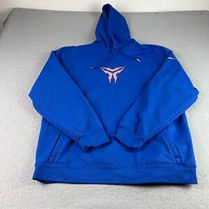 Nike Blue Hoodie with Orange Logo